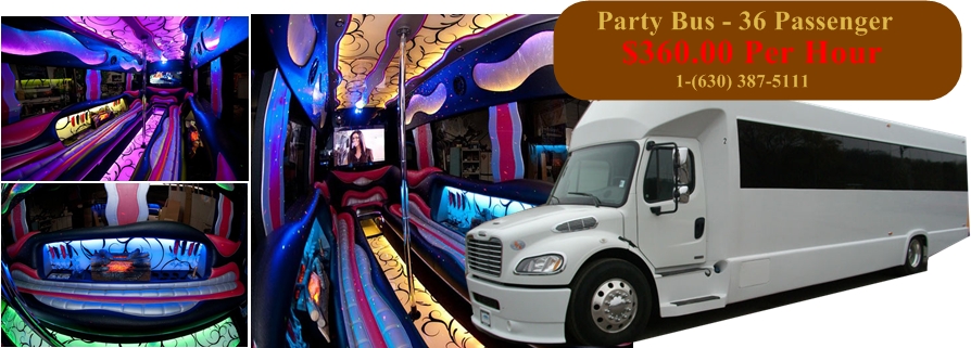 40 Passenger Party Bus -  stripper pole